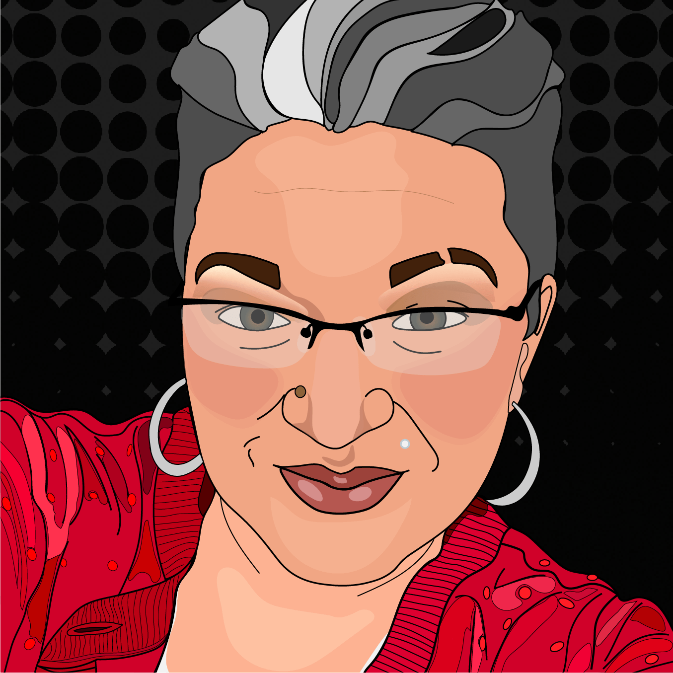 A self Illustration of the artist. 